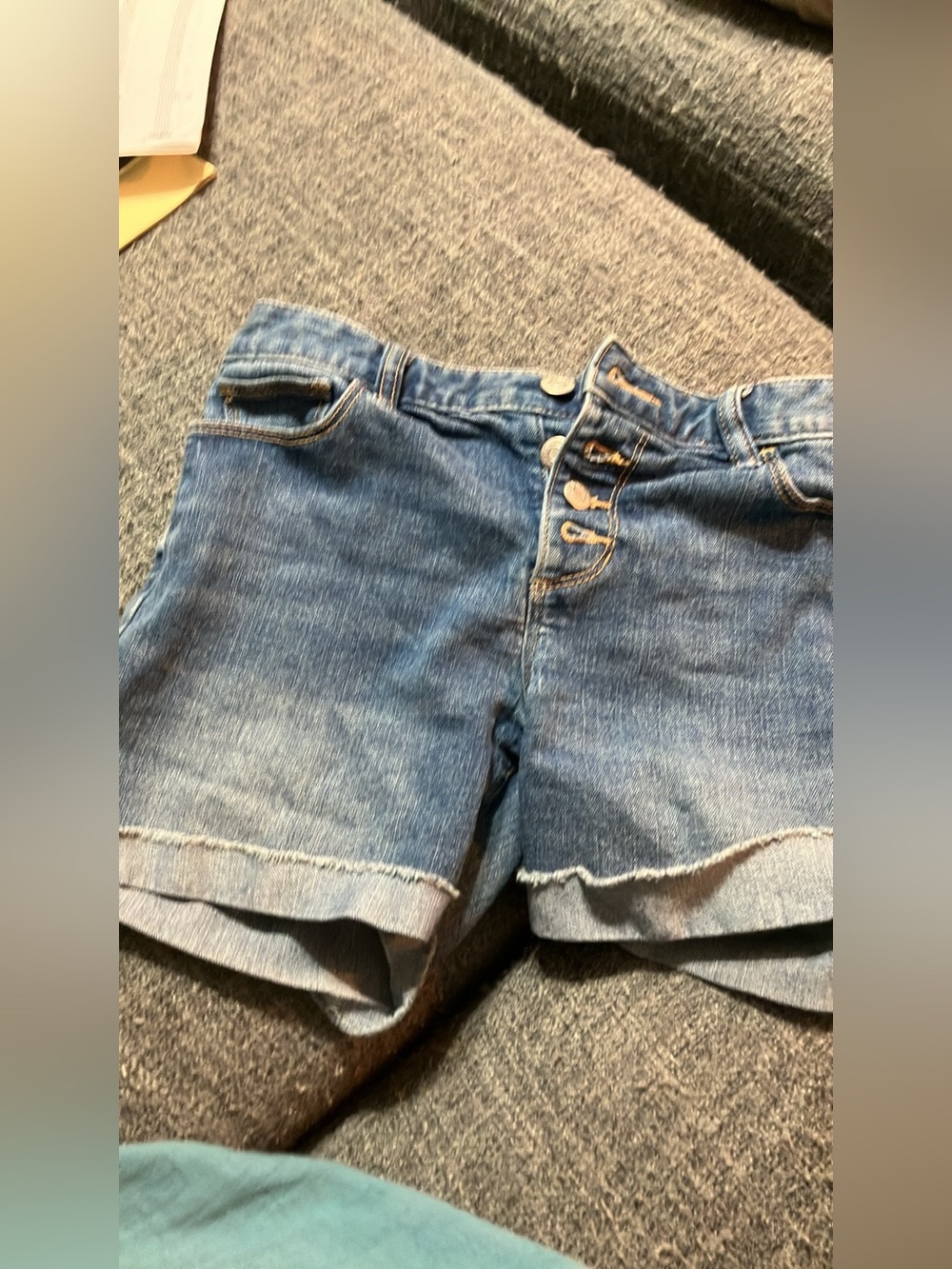 Old Navy Blue Button-Fly Denim Shorts